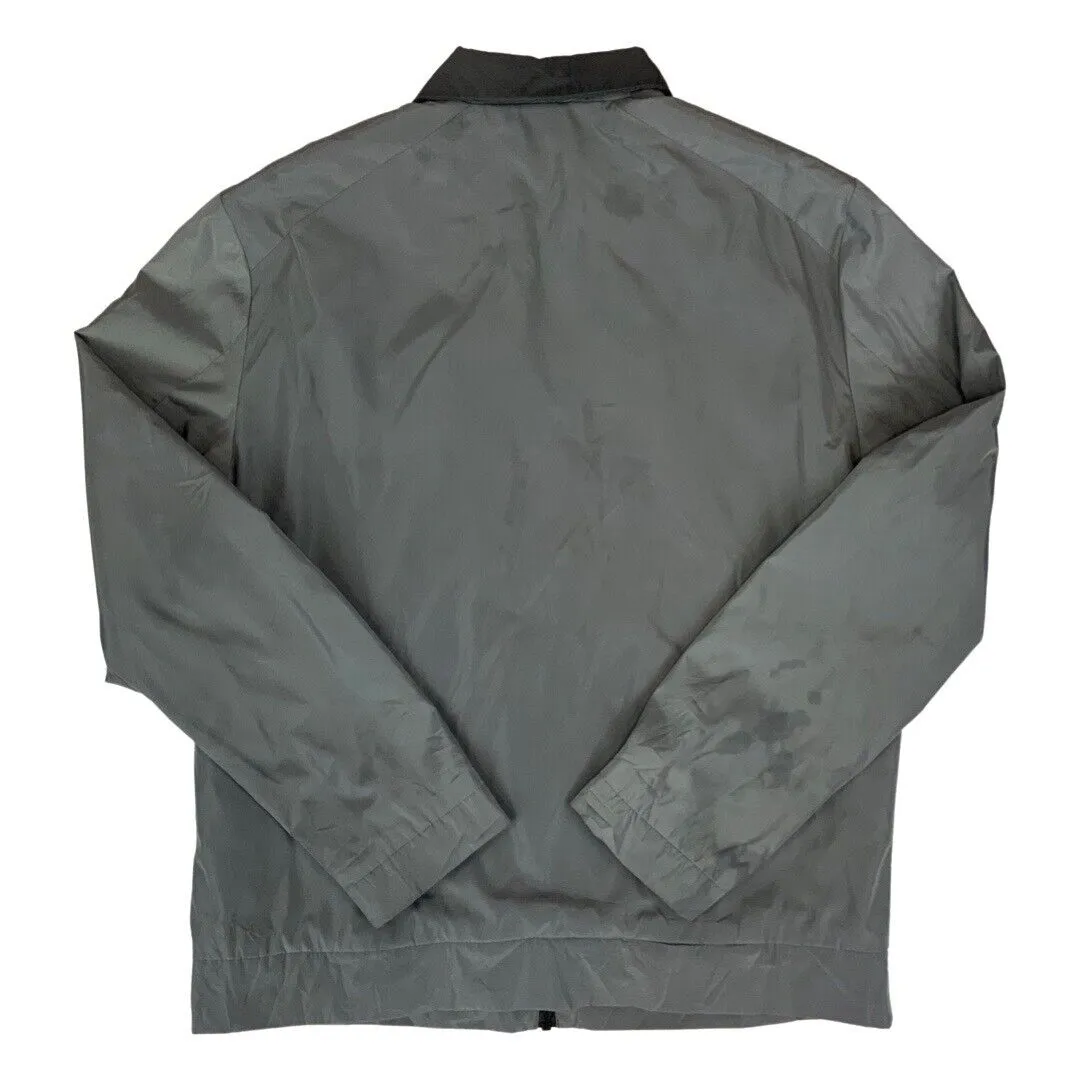 00's Shiny Silver Michael Kors Zip-Up Packable Windbreaker Jacket Large